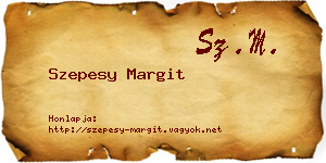 Szepesy Margit névjegykártya