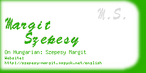 margit szepesy business card